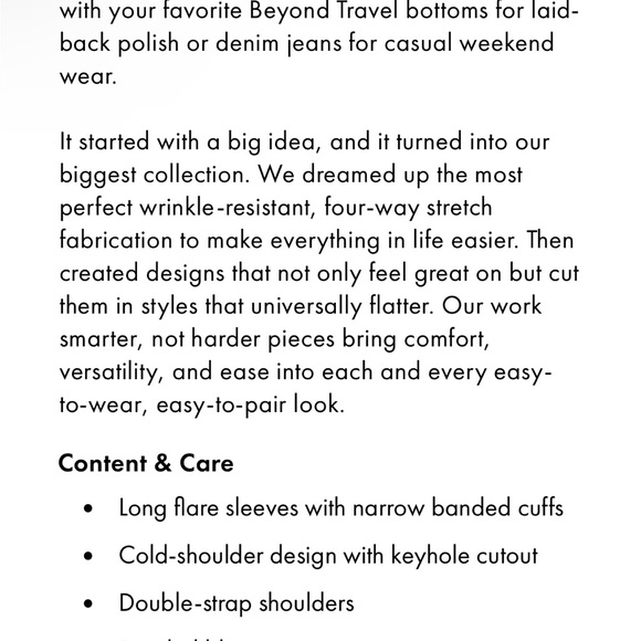 Boston Proper Travel Top XS NWT - Picture 4 of 4